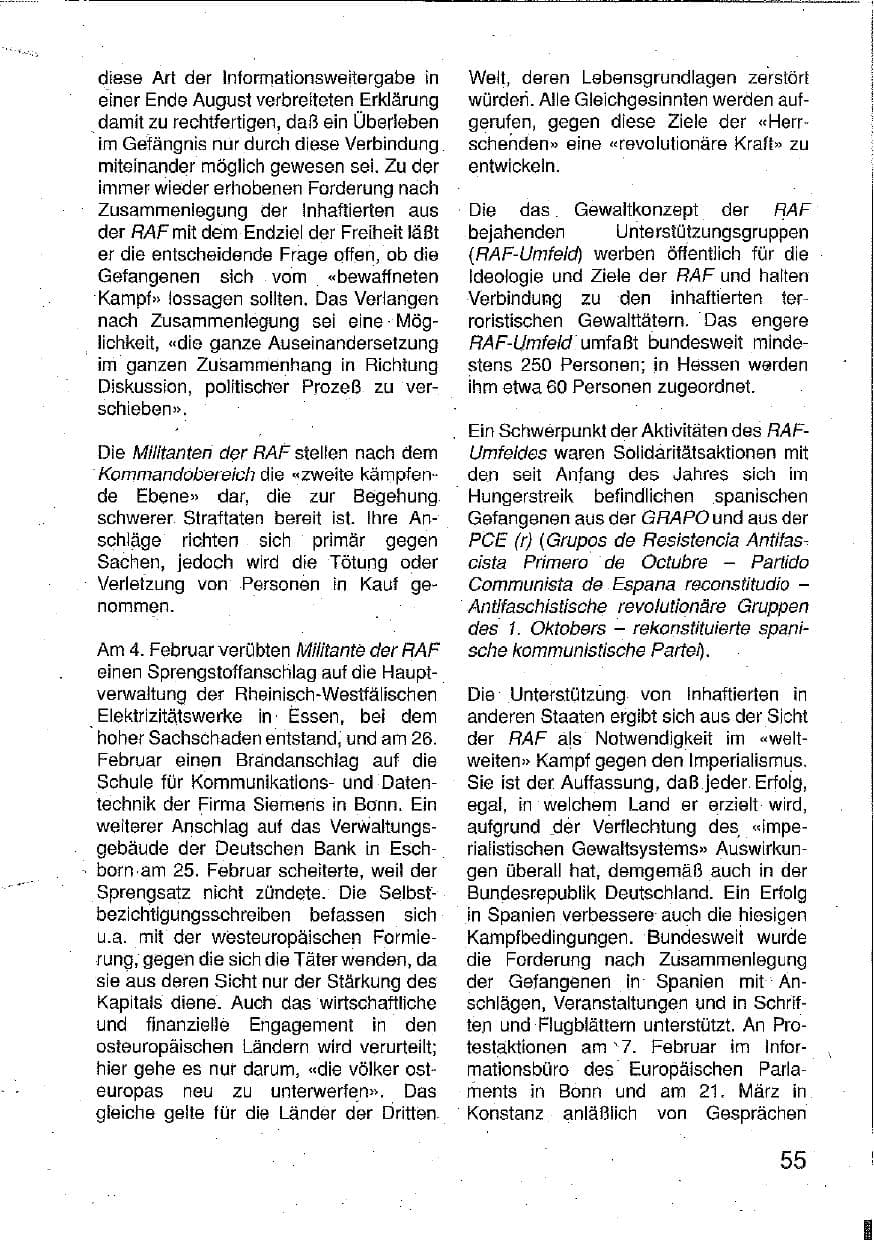 Seite 56 des Verfassungsschutzbericht 1990 Hessen