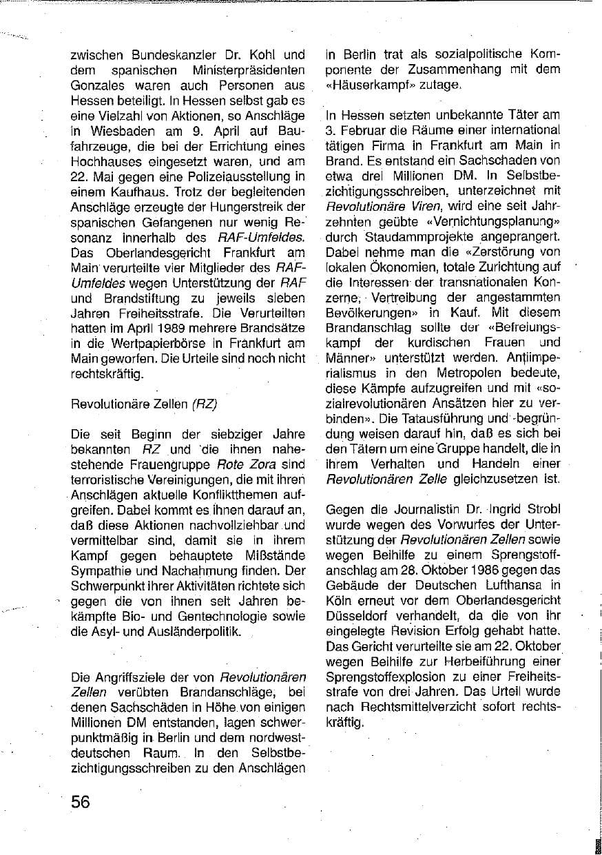 Seite 57 des Verfassungsschutzbericht 1990 Hessen