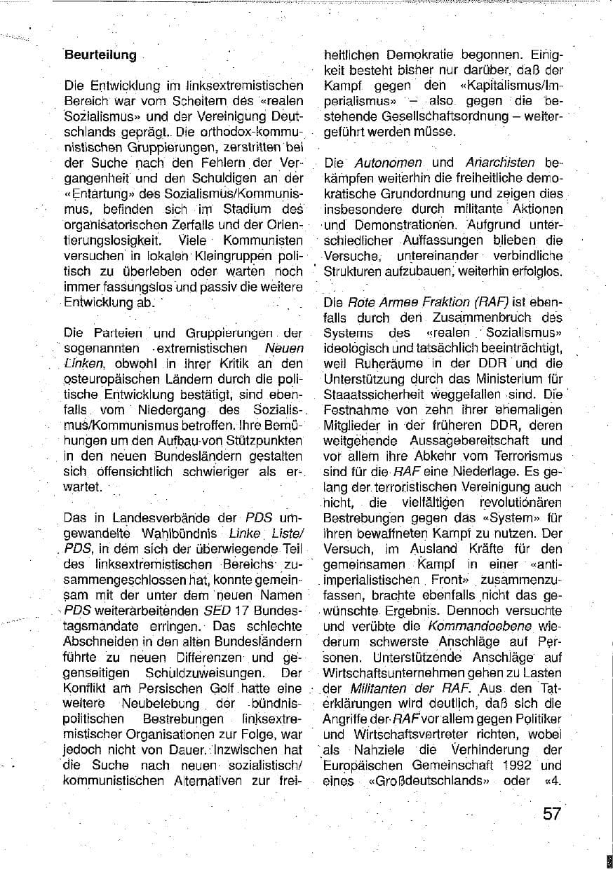 Seite 58 des Verfassungsschutzbericht 1990 Hessen