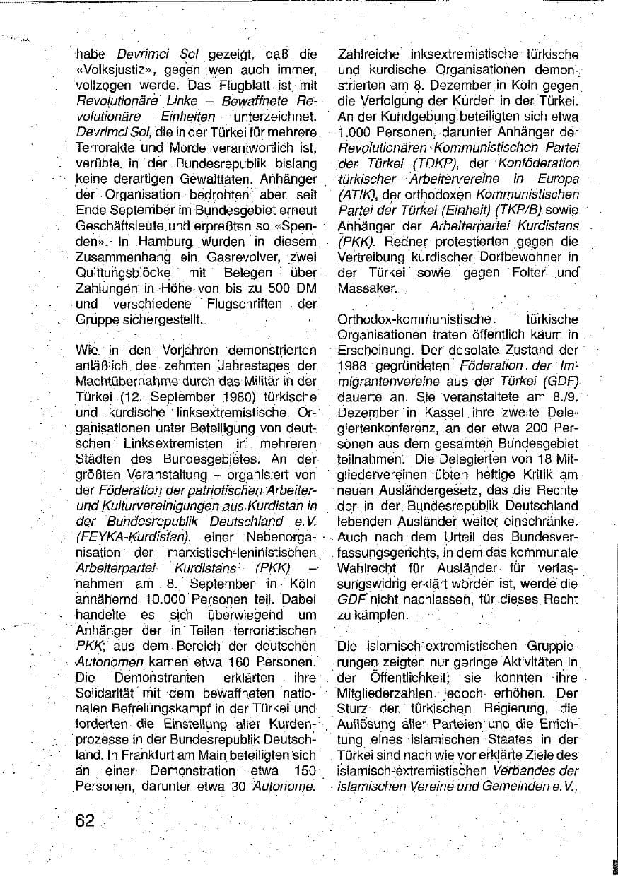 Seite 63 des Verfassungsschutzbericht 1990 Hessen