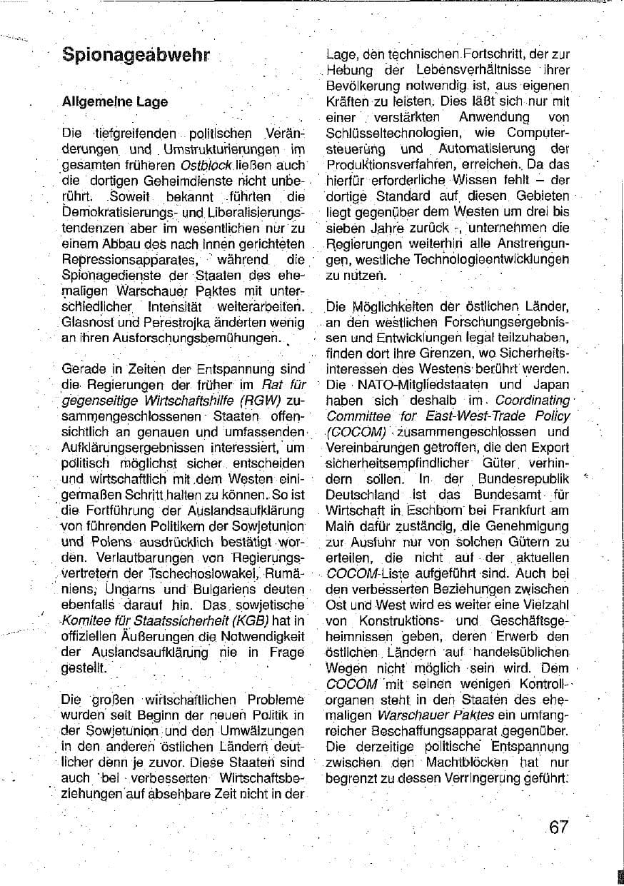 Seite 68 des Verfassungsschutzbericht 1990 Hessen