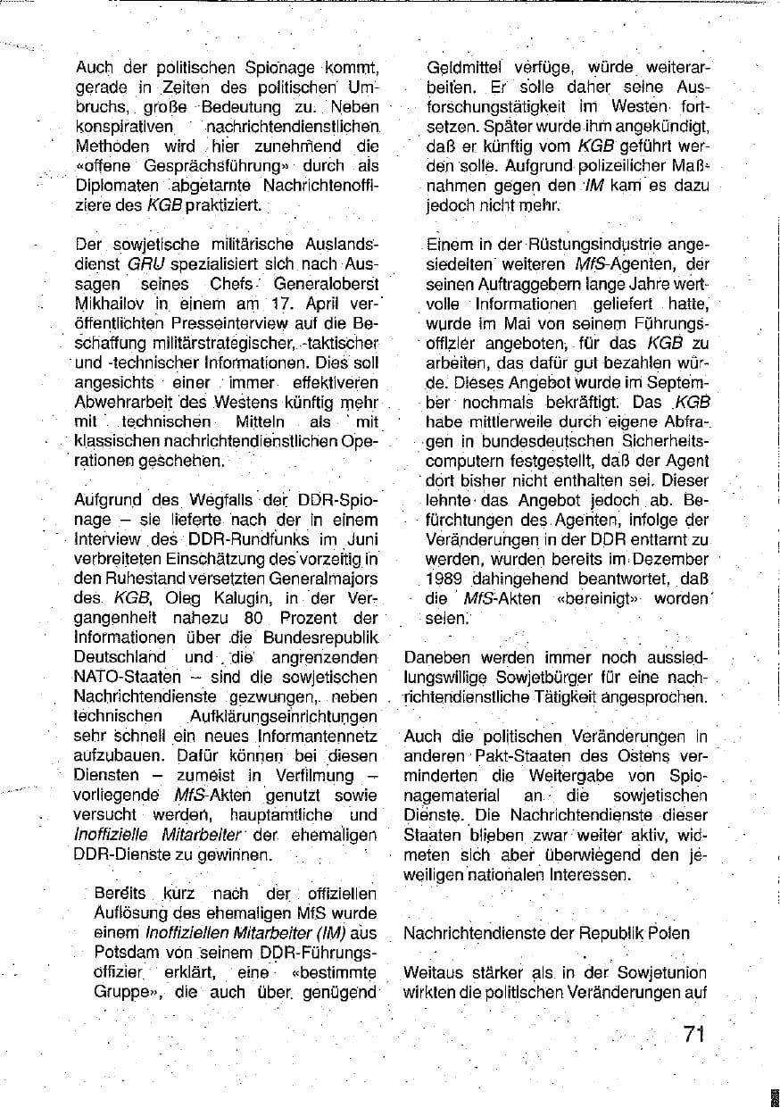 Seite 72 des Verfassungsschutzbericht 1990 Hessen