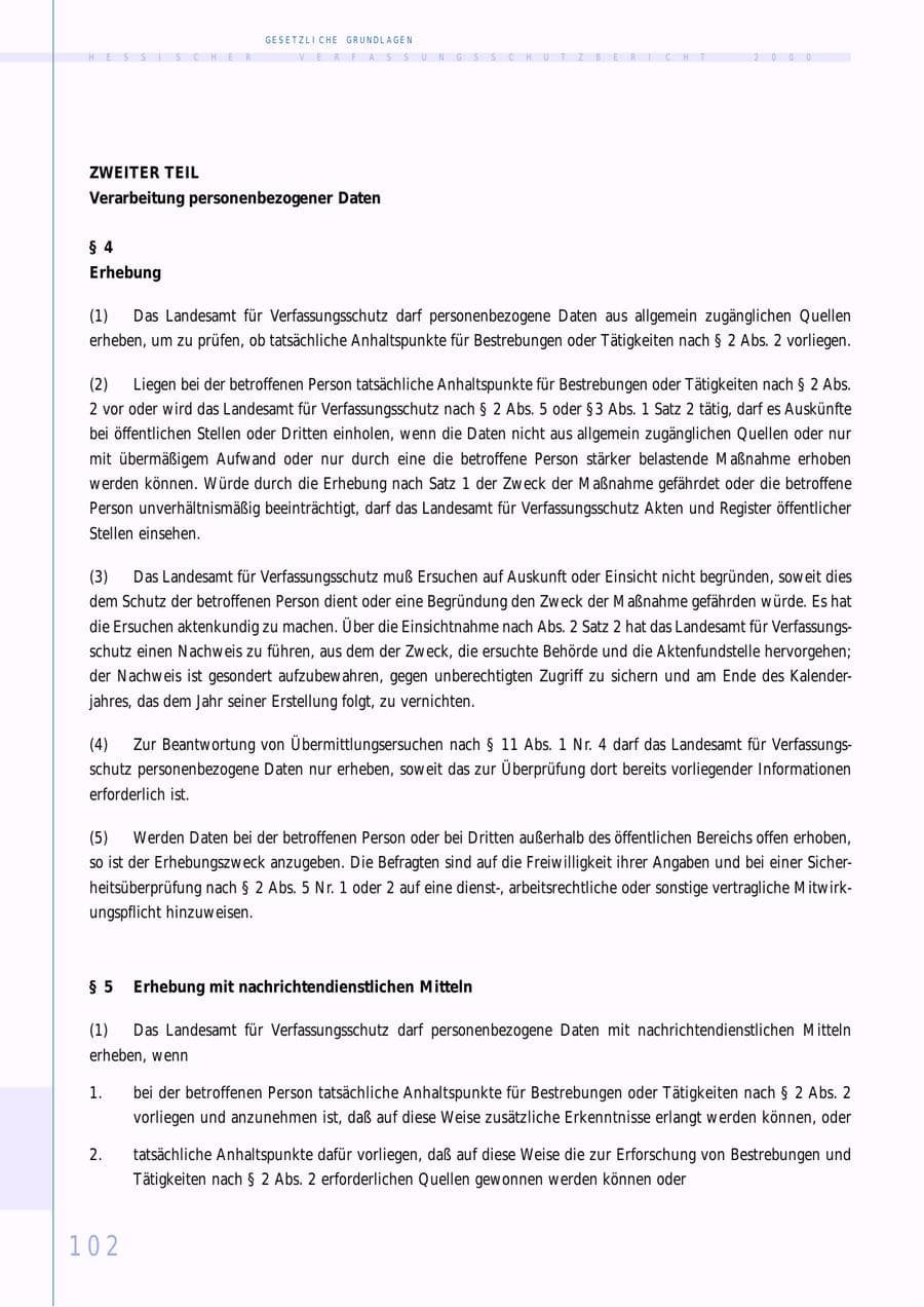 Seite 102 des Verfassungsschutzbericht 2000 Hessen