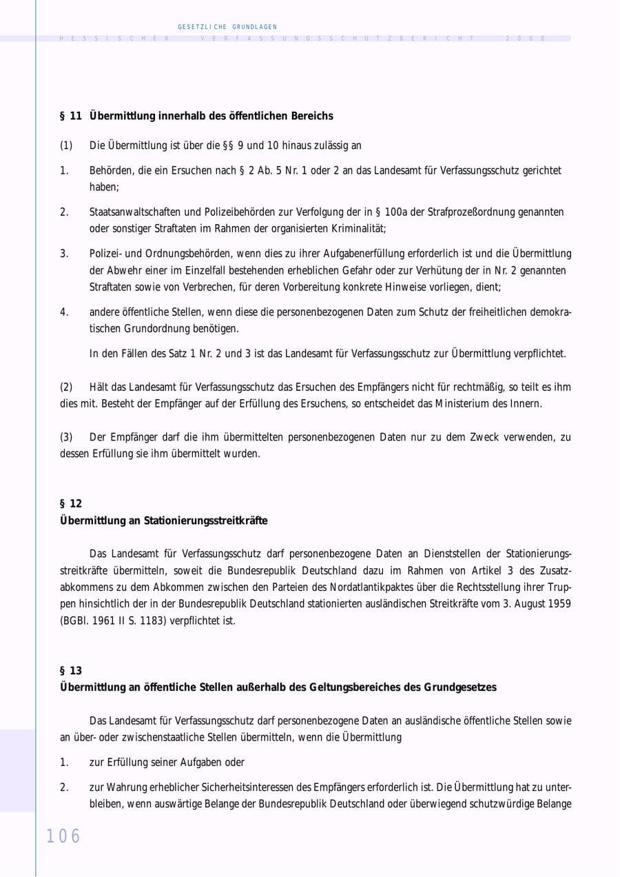 Seite 106 des Verfassungsschutzbericht 2000 Hessen