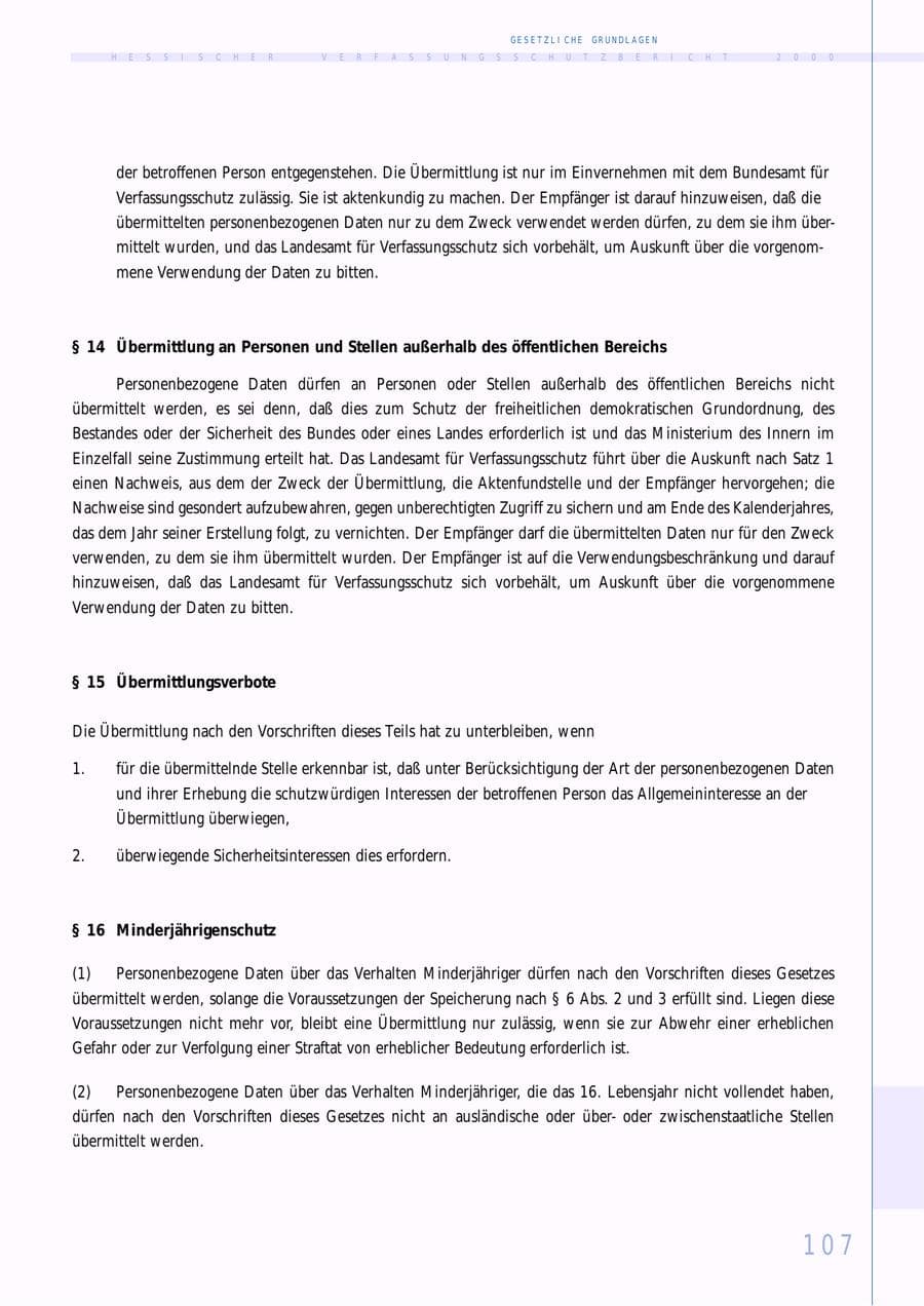 Seite 107 des Verfassungsschutzbericht 2000 Hessen