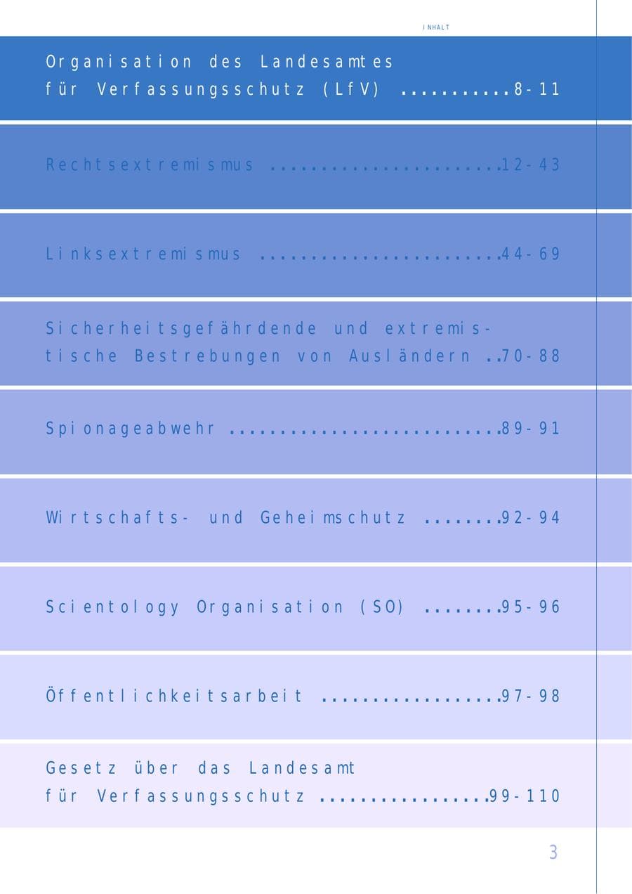 Seite 3 des Verfassungsschutzbericht 2000 Hessen
