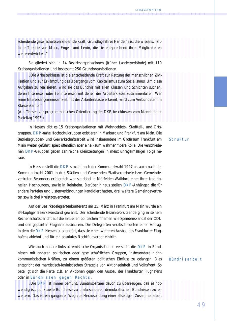 Seite 49 des Verfassungsschutzbericht 2000 Hessen