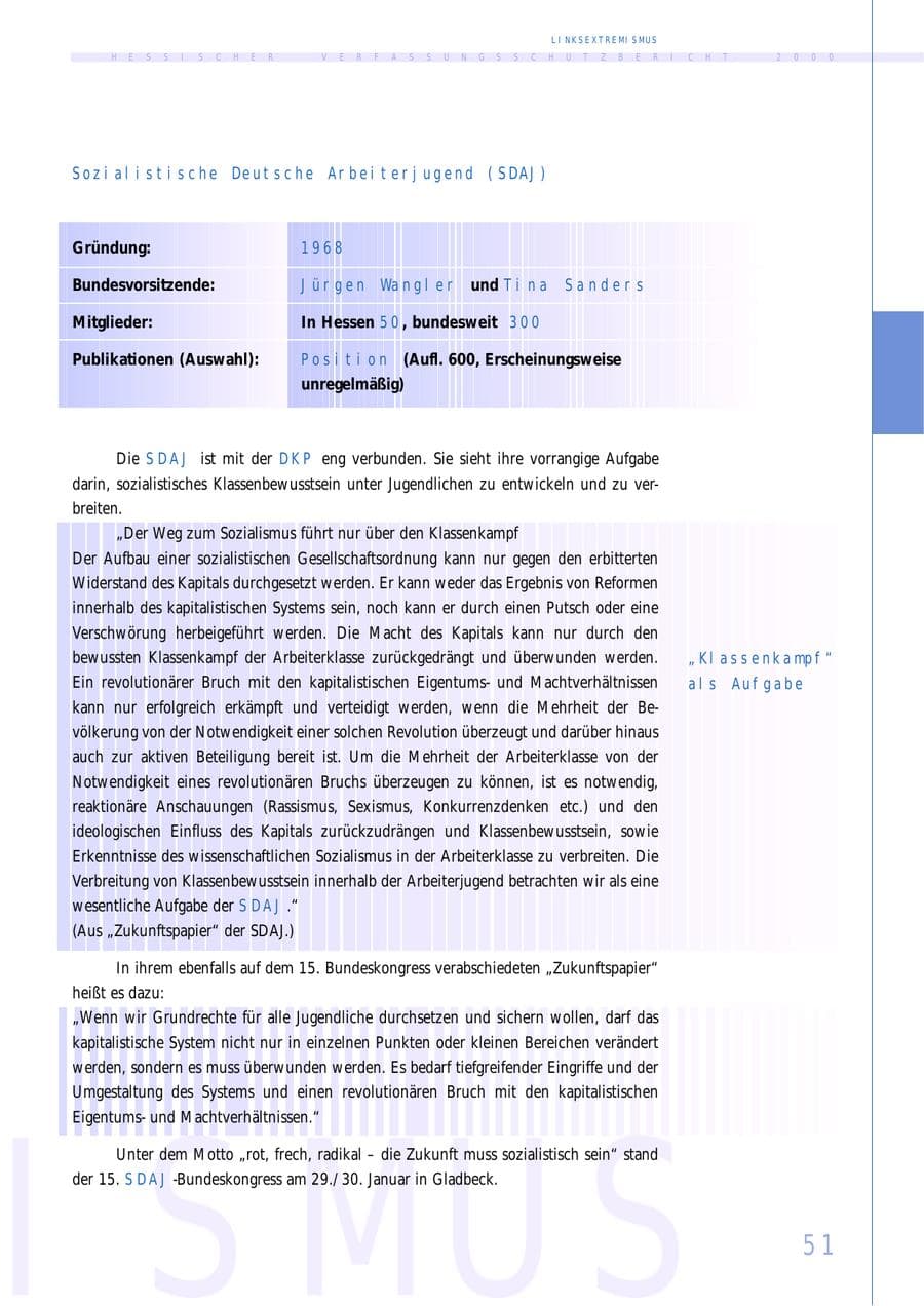 Seite 51 des Verfassungsschutzbericht 2000 Hessen