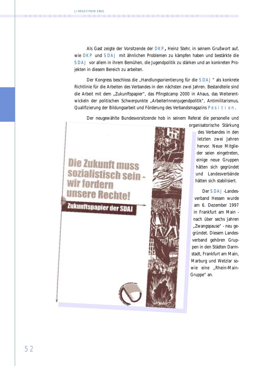 Seite 52 des Verfassungsschutzbericht 2000 Hessen