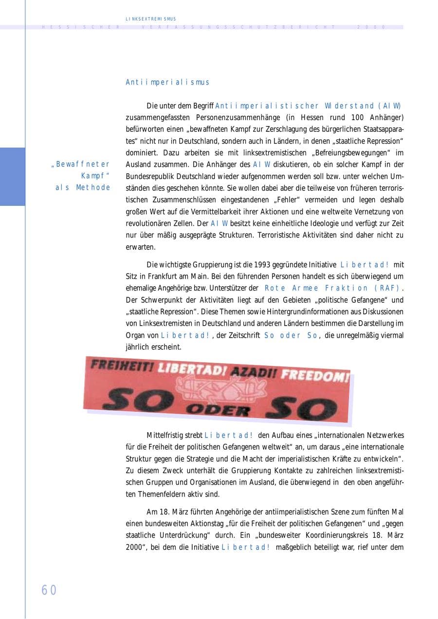 Seite 60 des Verfassungsschutzbericht 2000 Hessen