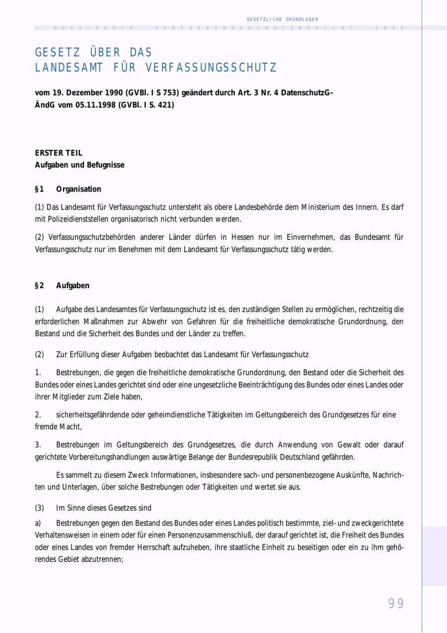Seite 99 des Verfassungsschutzbericht 2000 Hessen
