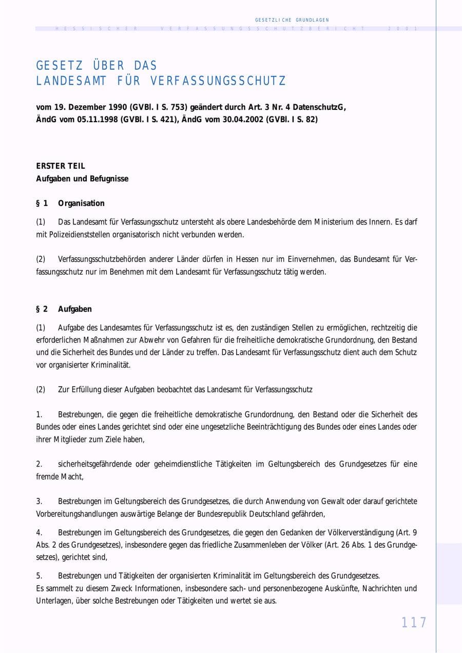 Seite 117 des Verfassungsschutzbericht 2001 Hessen