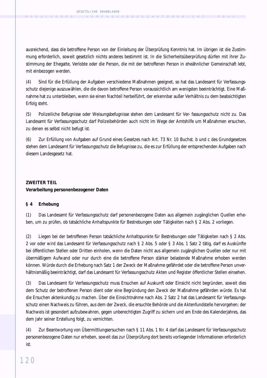 Seite 120 des Verfassungsschutzbericht 2001 Hessen