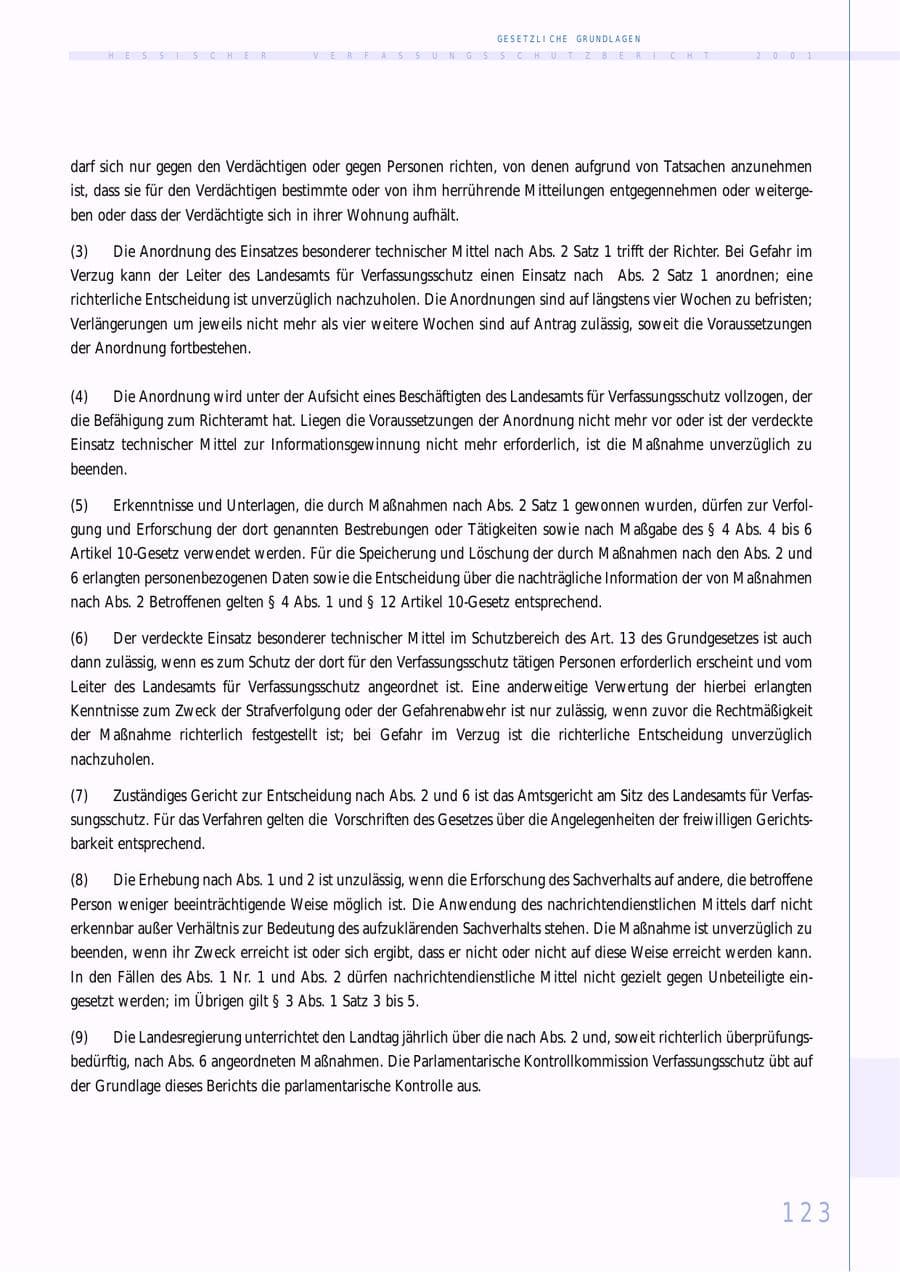 Seite 123 des Verfassungsschutzbericht 2001 Hessen
