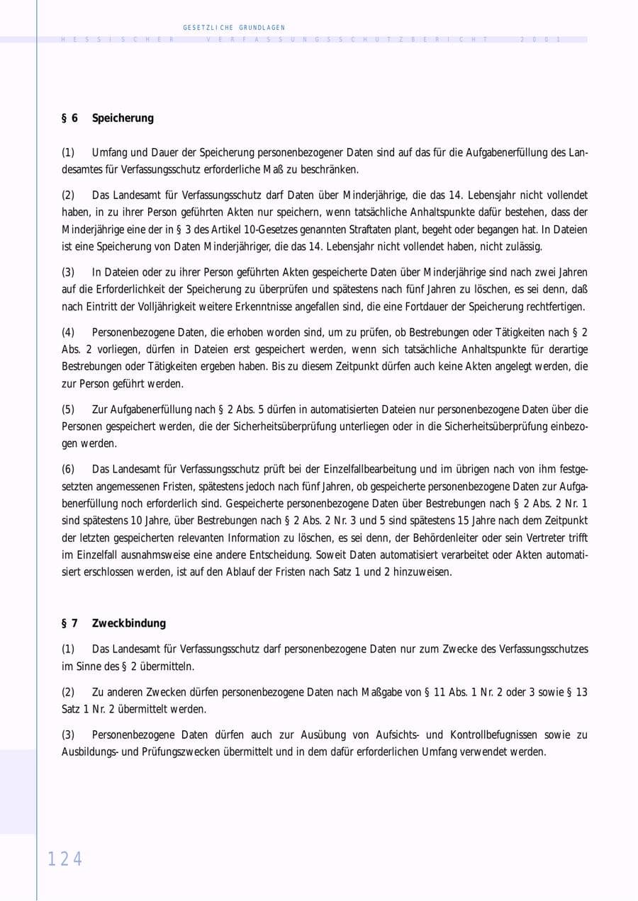 Seite 124 des Verfassungsschutzbericht 2001 Hessen