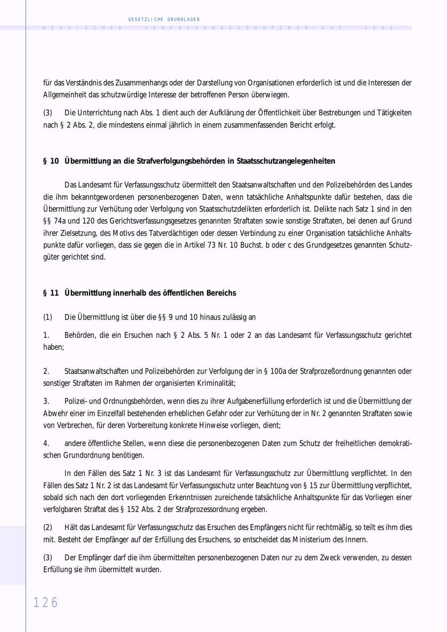 Seite 126 des Verfassungsschutzbericht 2001 Hessen