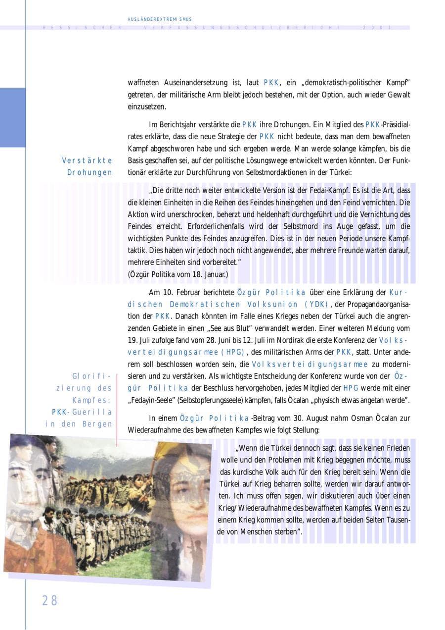Seite 28 des Verfassungsschutzbericht 2001 Hessen