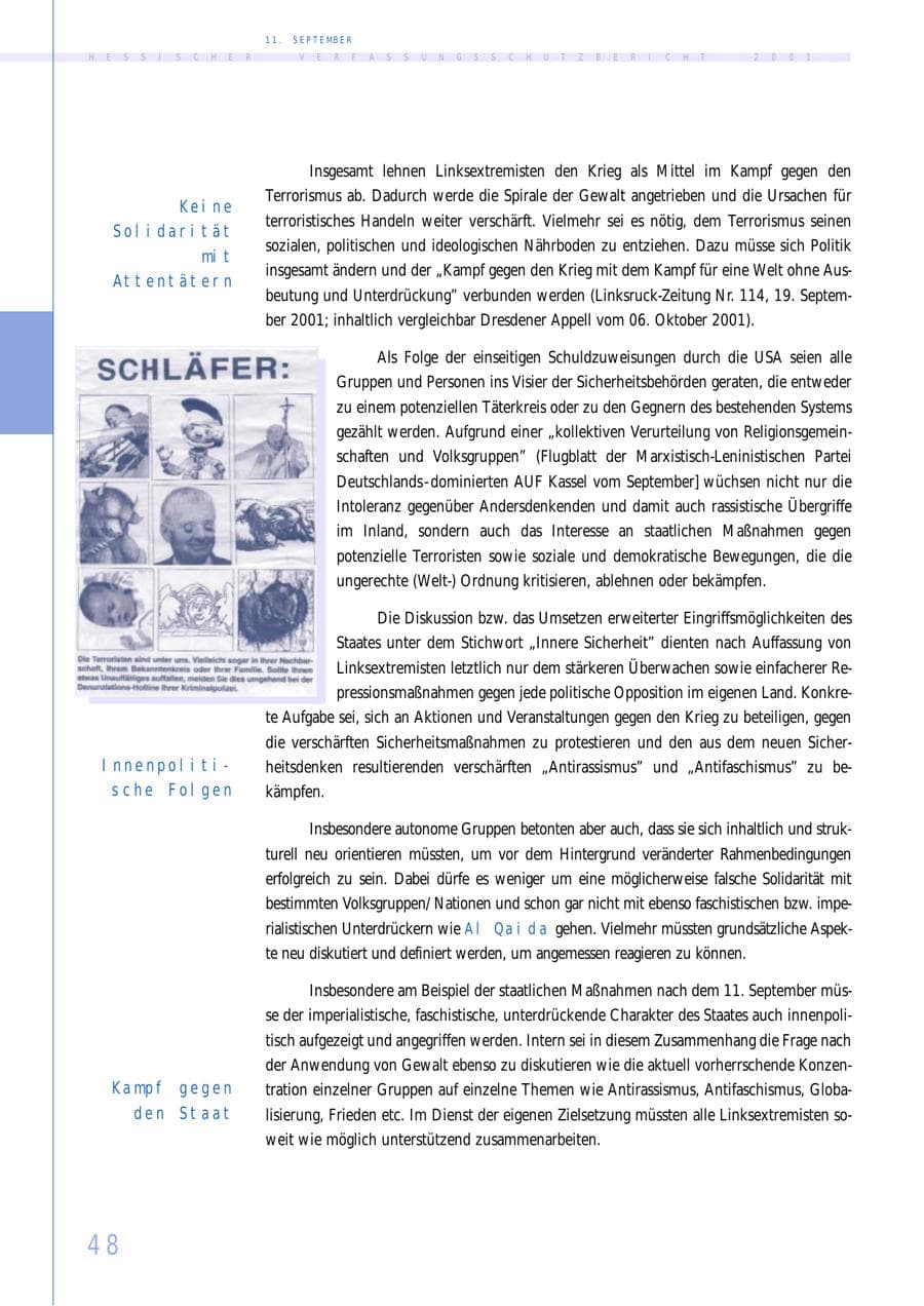 Seite 48 des Verfassungsschutzbericht 2001 Hessen