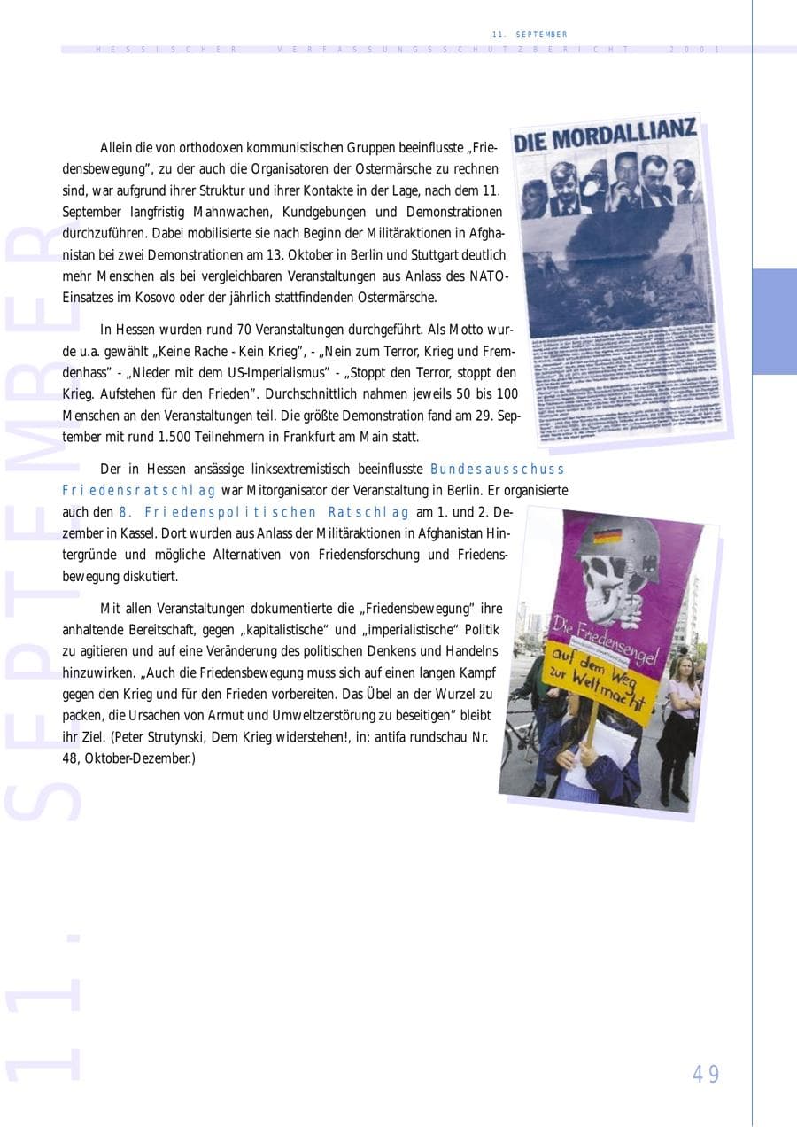 Seite 49 des Verfassungsschutzbericht 2001 Hessen