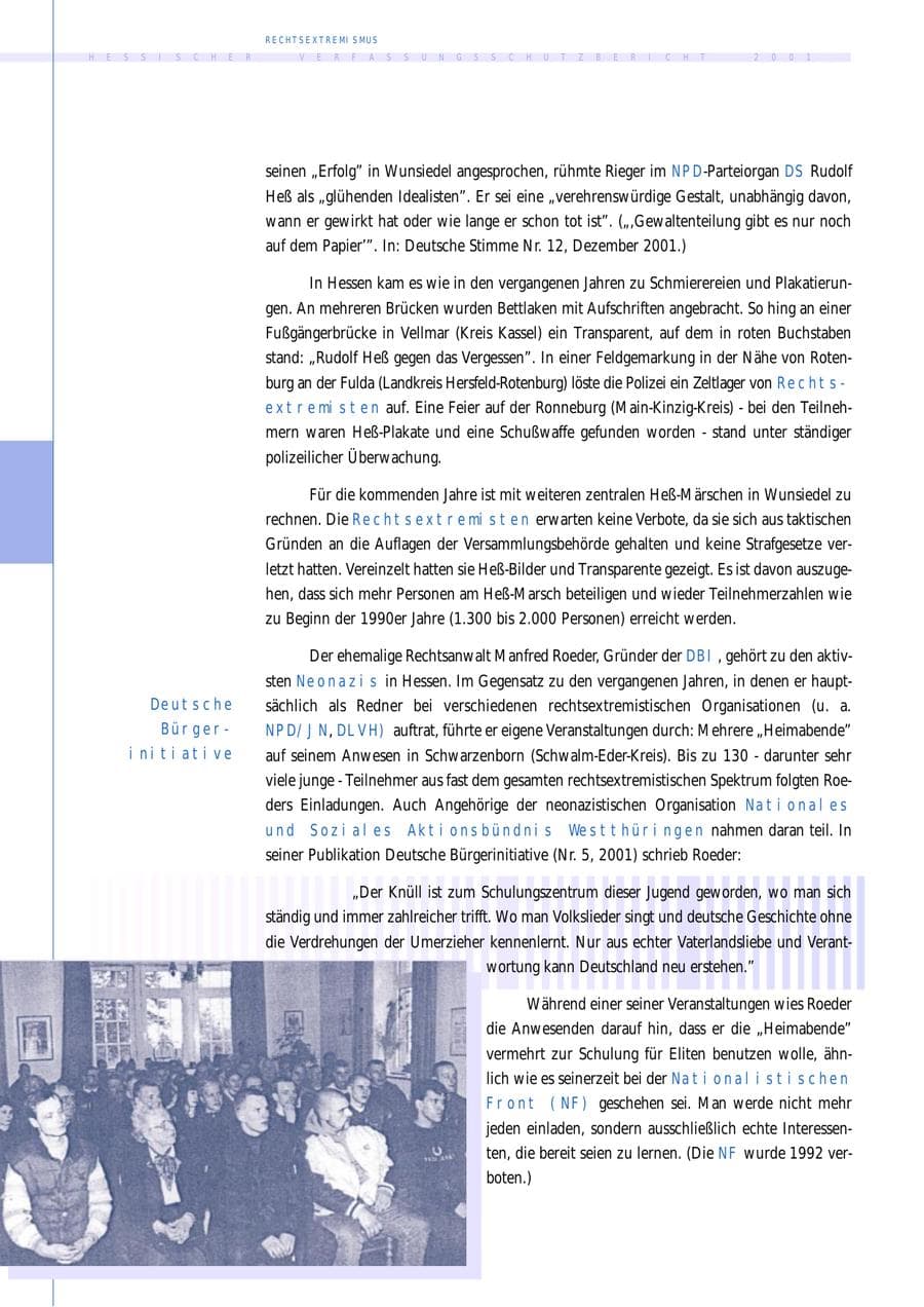 Seite 74 des Verfassungsschutzbericht 2001 Hessen