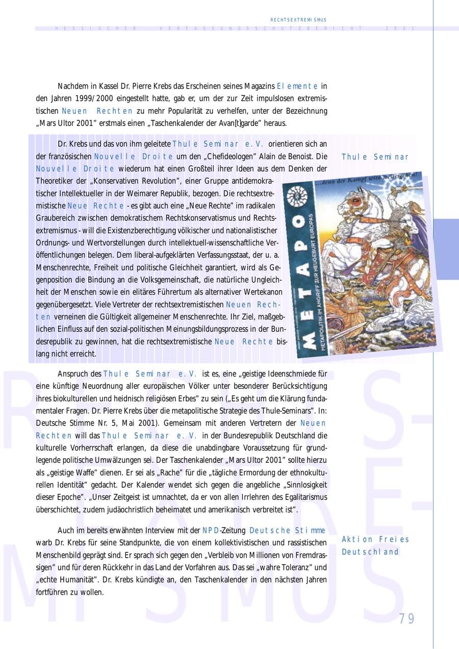 Seite 79 des Verfassungsschutzbericht 2001 Hessen