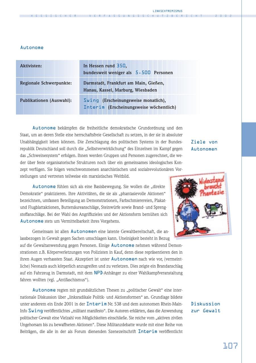 Seite 107 des Verfassungsschutzbericht 2002 Hessen