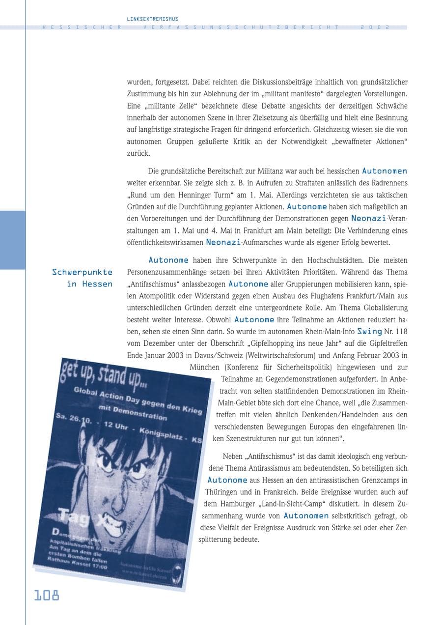 Seite 108 des Verfassungsschutzbericht 2002 Hessen