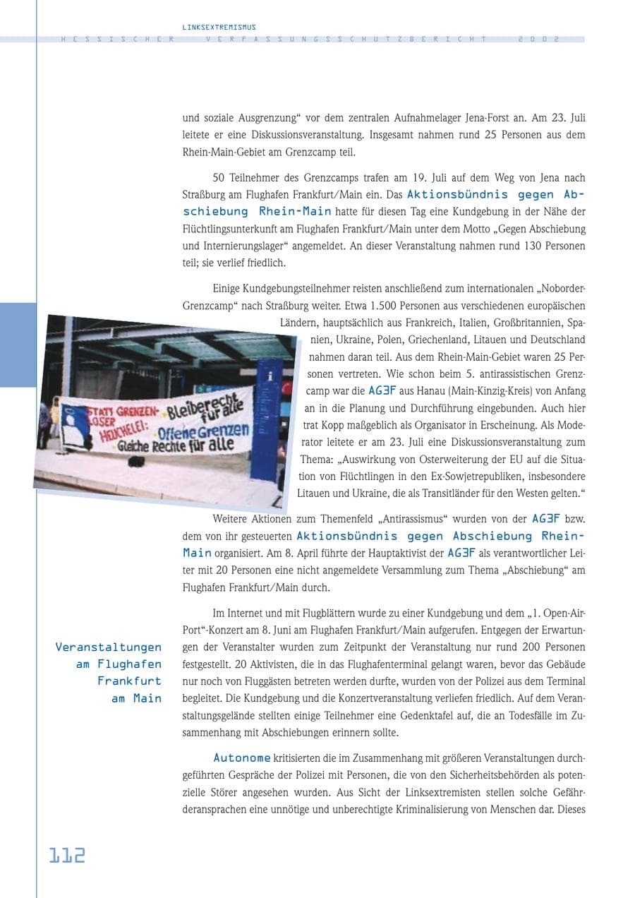 Seite 112 des Verfassungsschutzbericht 2002 Hessen