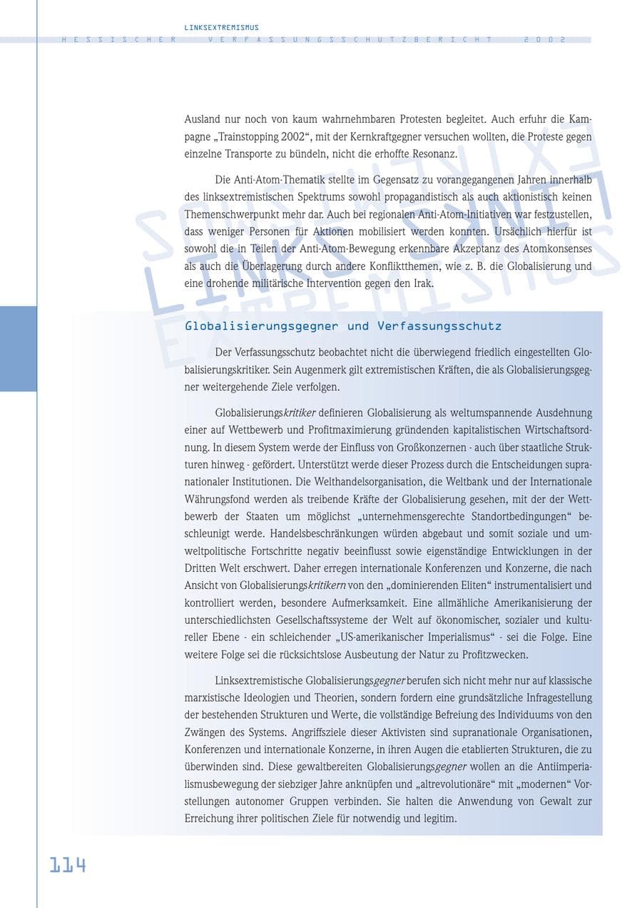 Seite 114 des Verfassungsschutzbericht 2002 Hessen