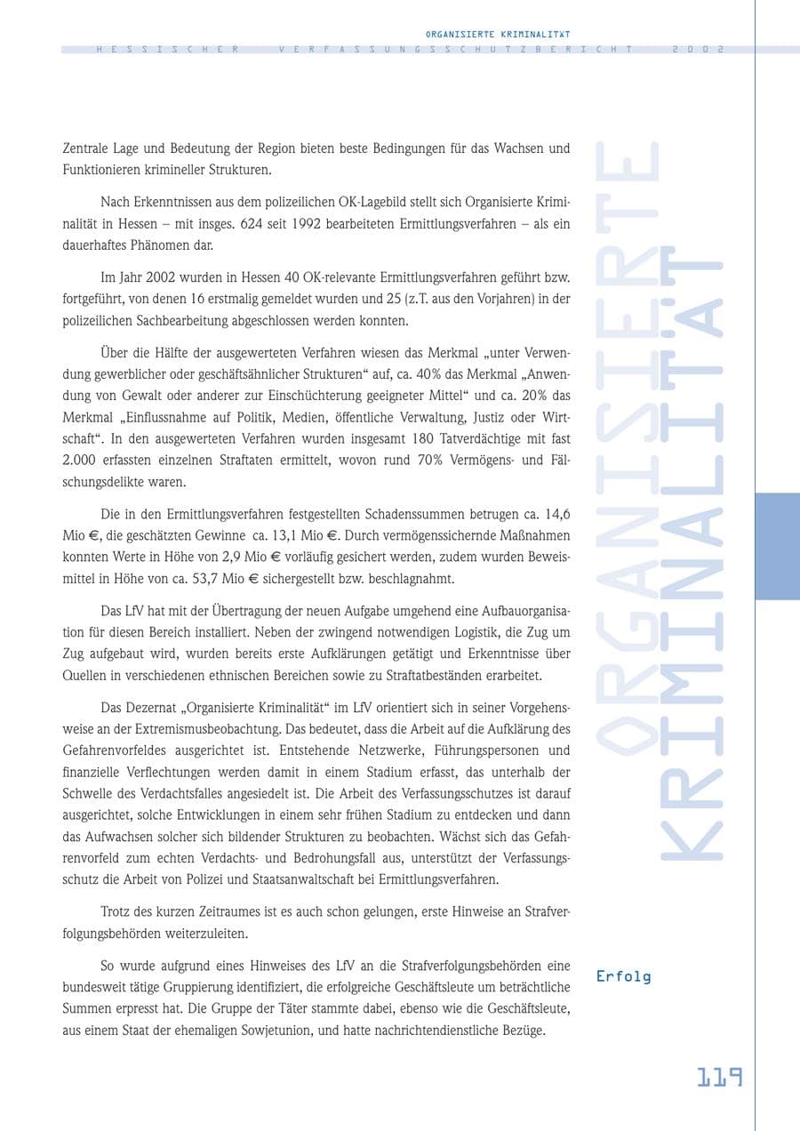 Seite 119 des Verfassungsschutzbericht 2002 Hessen