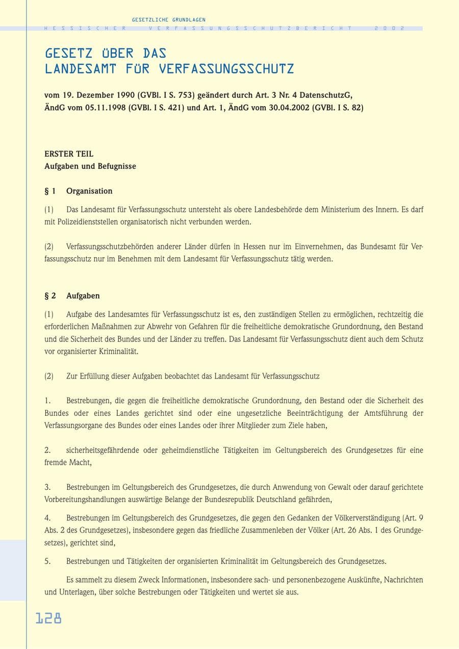 Seite 128 des Verfassungsschutzbericht 2002 Hessen