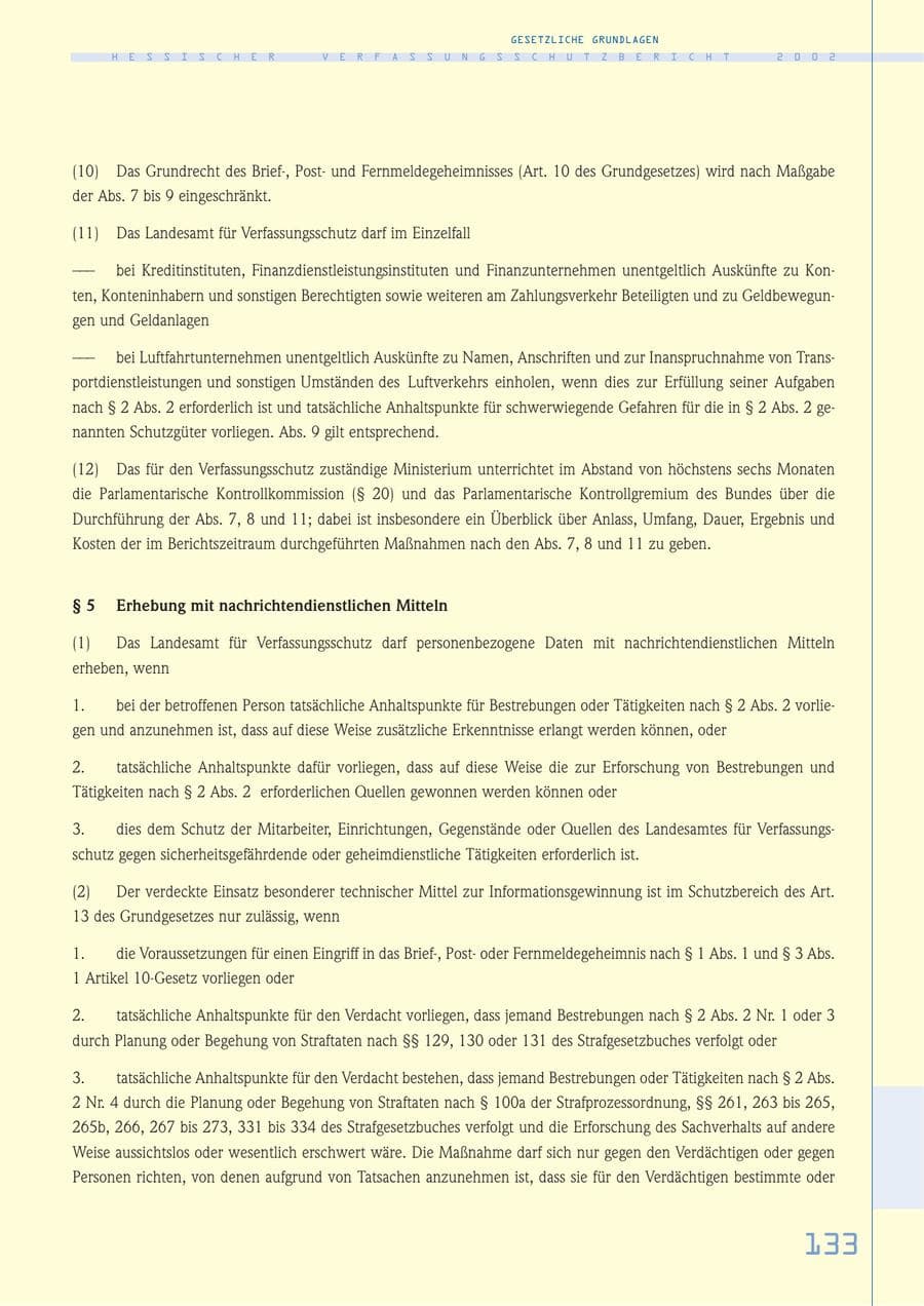 Seite 133 des Verfassungsschutzbericht 2002 Hessen