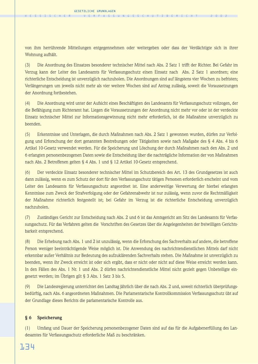 Seite 134 des Verfassungsschutzbericht 2002 Hessen
