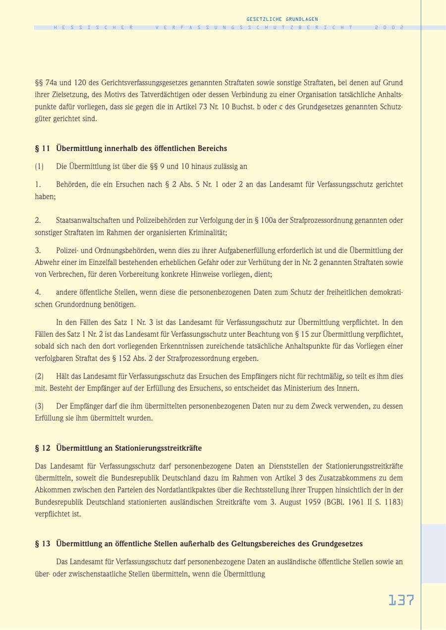 Seite 137 des Verfassungsschutzbericht 2002 Hessen