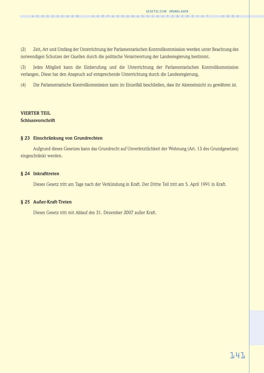 Seite 141 des Verfassungsschutzbericht 2002 Hessen