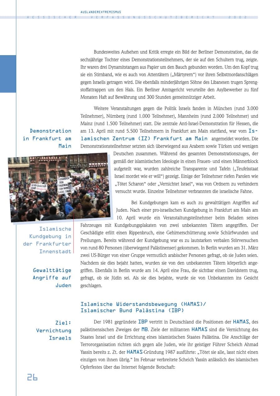 Seite 26 des Verfassungsschutzbericht 2002 Hessen