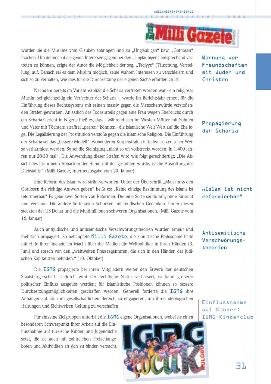Seite 31 des Verfassungsschutzbericht 2002 Hessen