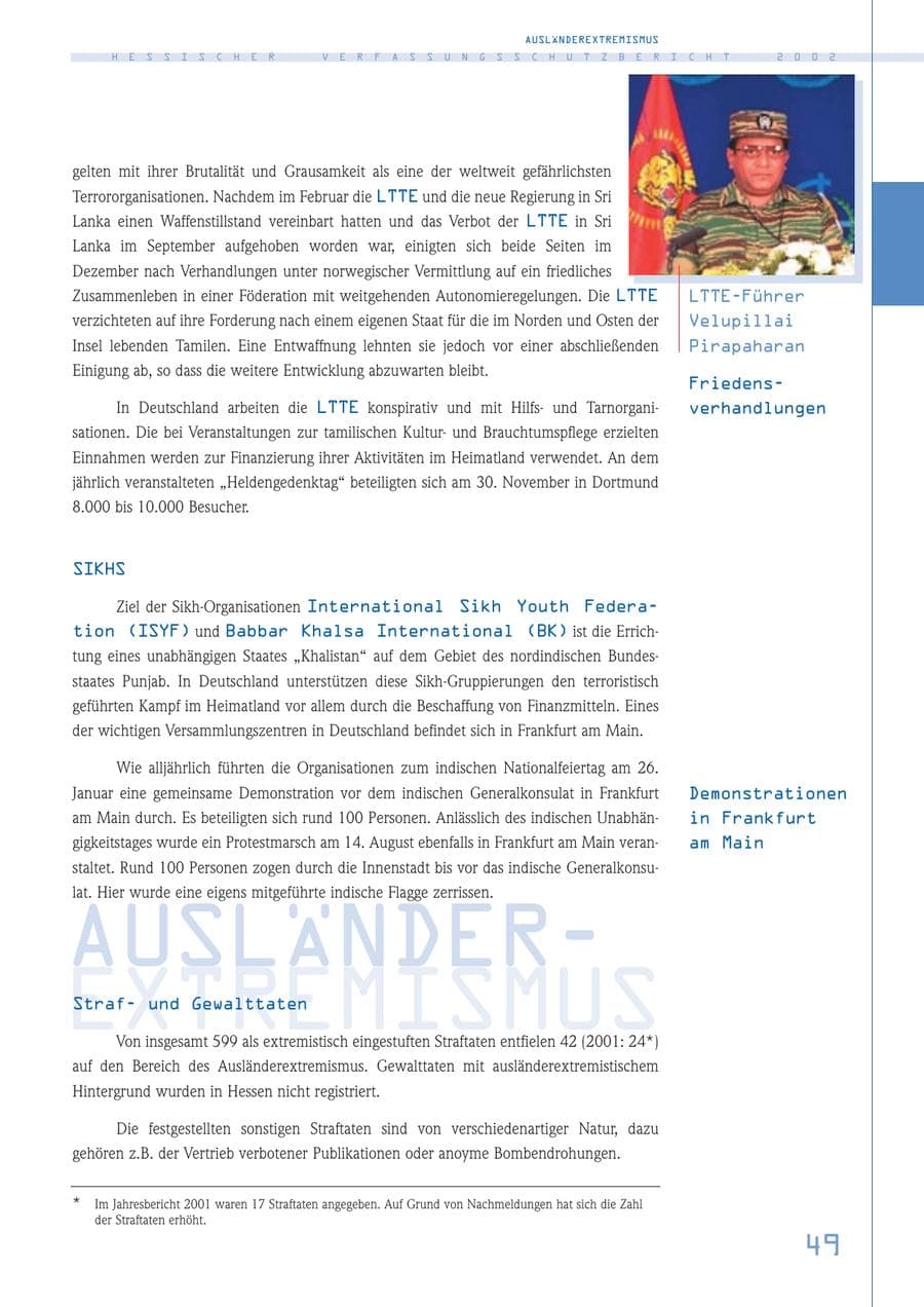Seite 49 des Verfassungsschutzbericht 2002 Hessen