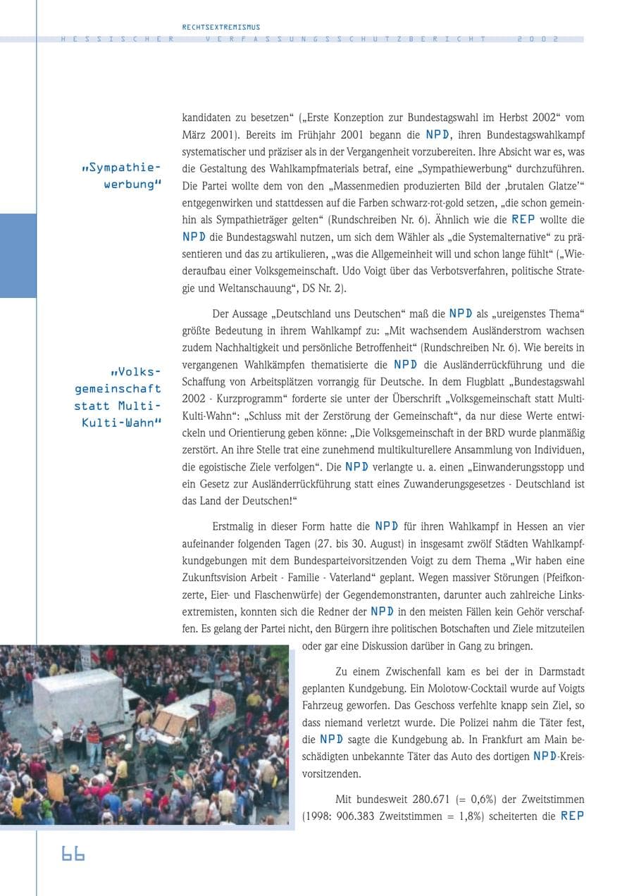 Seite 66 des Verfassungsschutzbericht 2002 Hessen