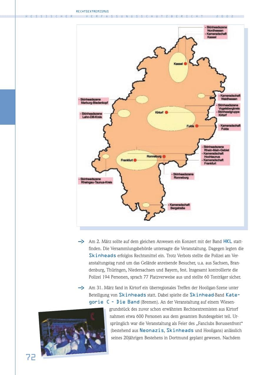 Seite 72 des Verfassungsschutzbericht 2002 Hessen