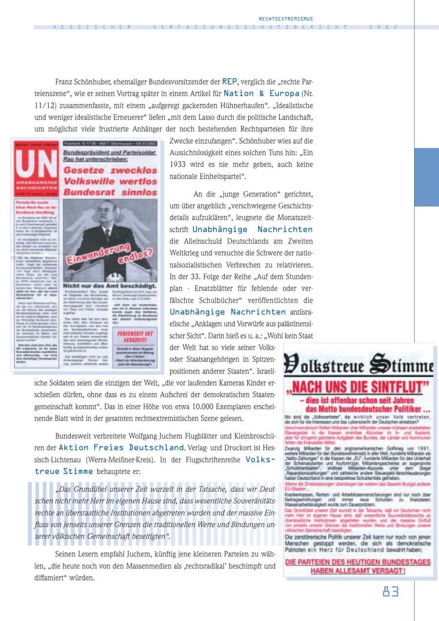 Seite 83 des Verfassungsschutzbericht 2002 Hessen