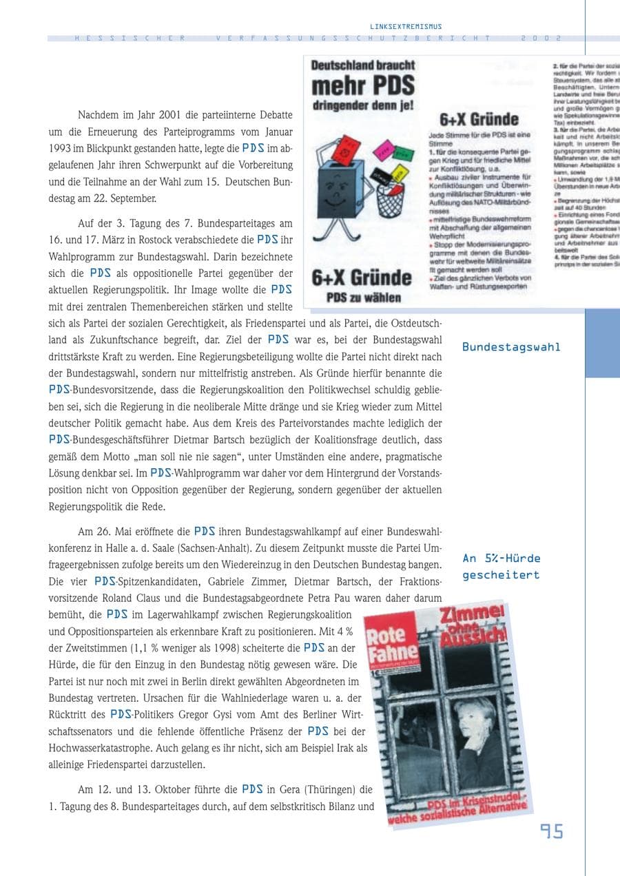 Seite 95 des Verfassungsschutzbericht 2002 Hessen