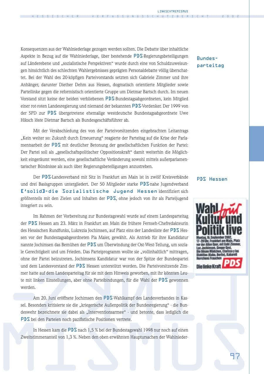 Seite 97 des Verfassungsschutzbericht 2002 Hessen