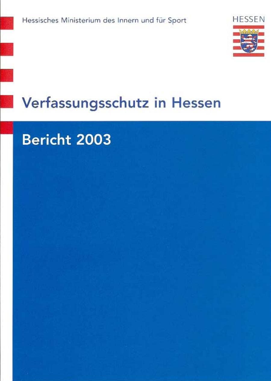 Seite 1 des Verfassungsschutzbericht 2003 Hessen