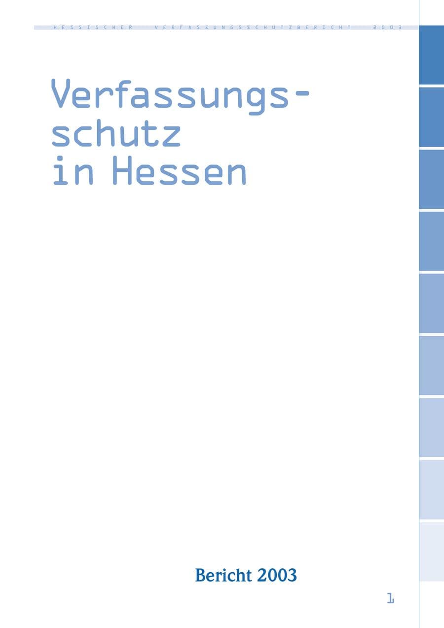Seite 2 des Verfassungsschutzbericht 2003 Hessen