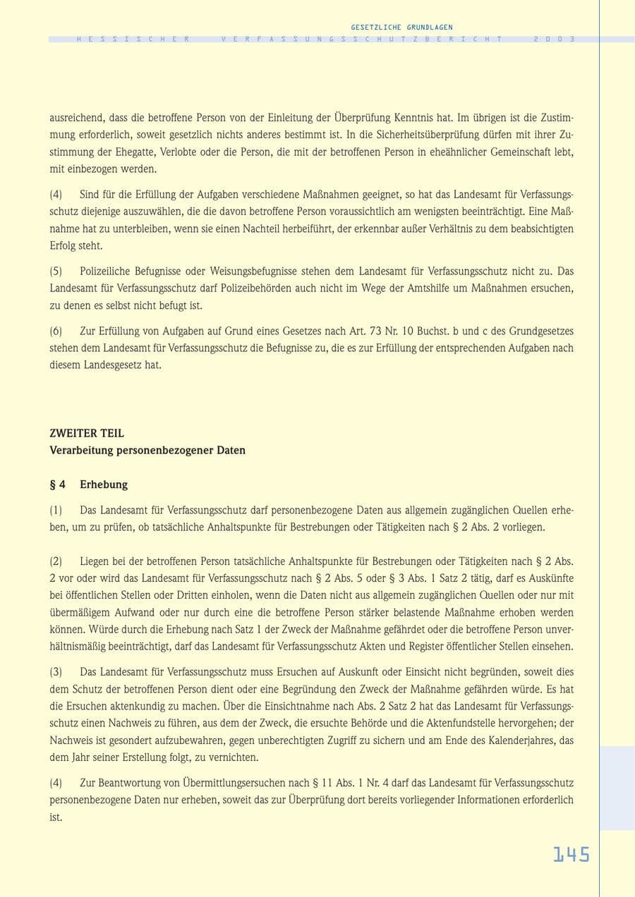 Seite 146 des Verfassungsschutzbericht 2003 Hessen