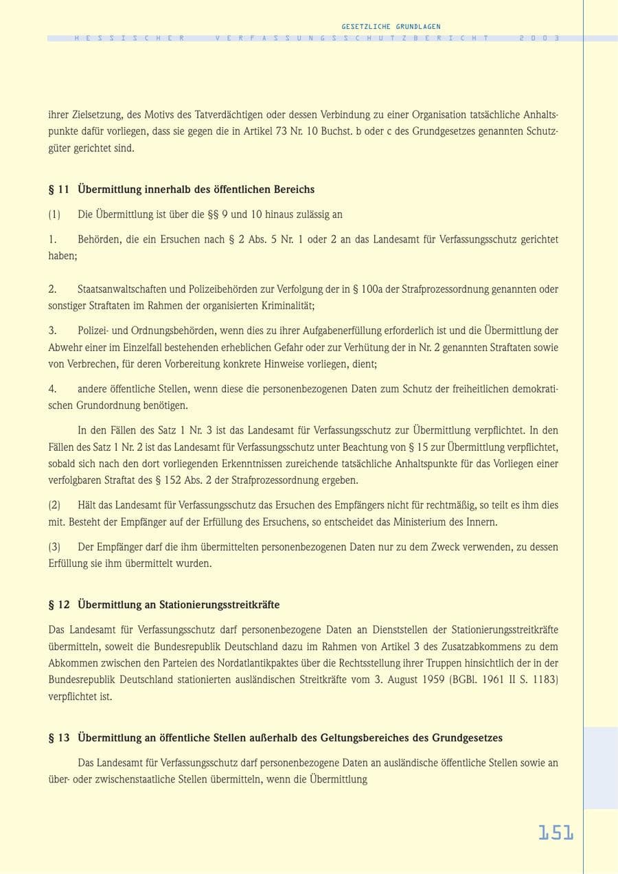 Seite 152 des Verfassungsschutzbericht 2003 Hessen