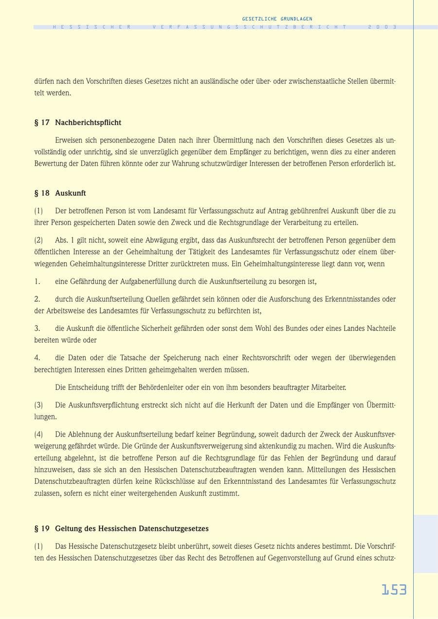 Seite 154 des Verfassungsschutzbericht 2003 Hessen