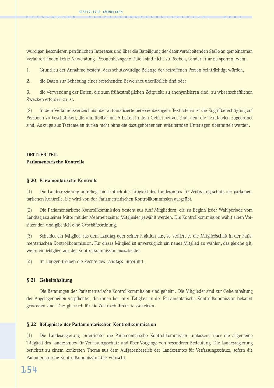 Seite 155 des Verfassungsschutzbericht 2003 Hessen
