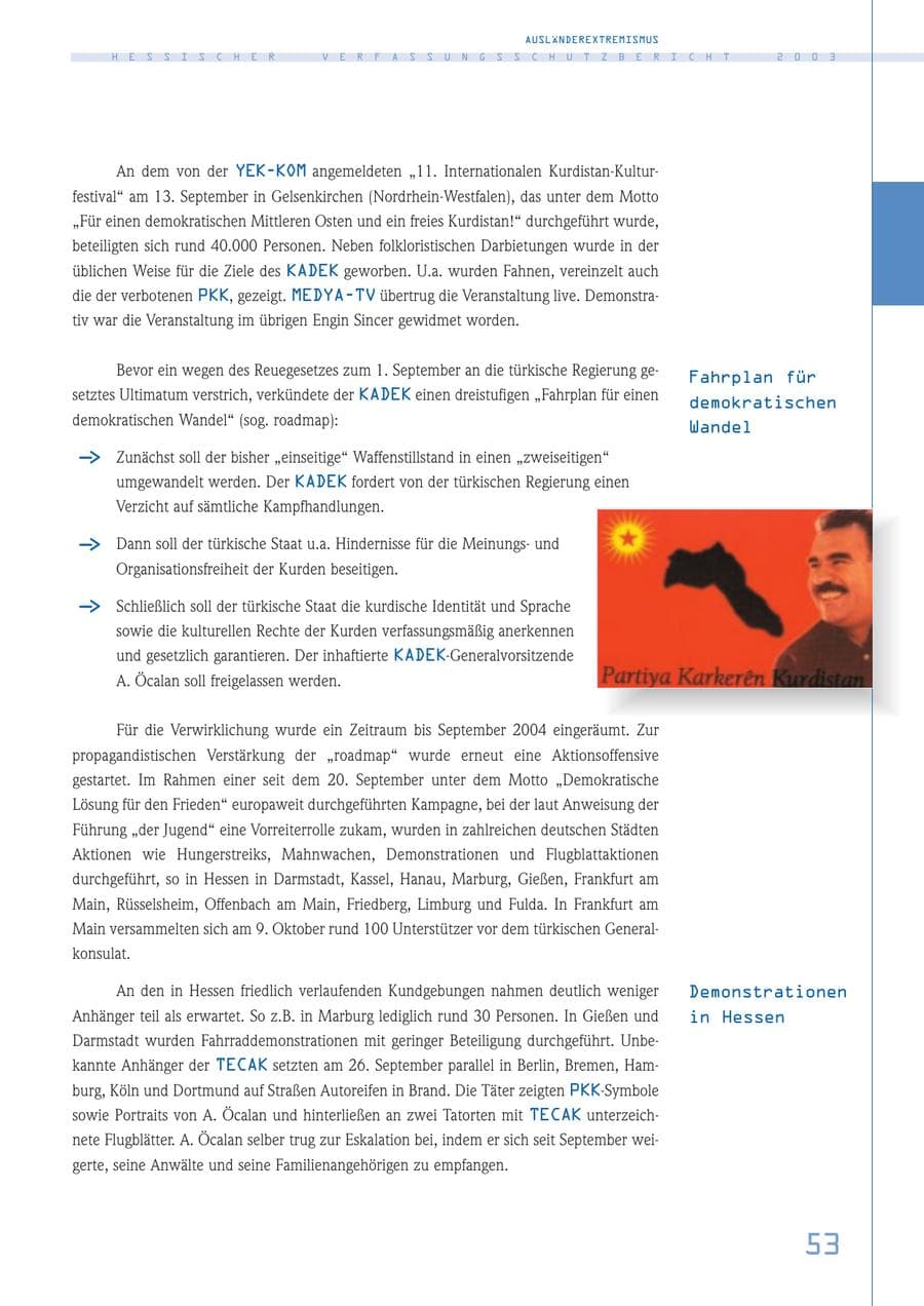 Seite 54 des Verfassungsschutzbericht 2003 Hessen